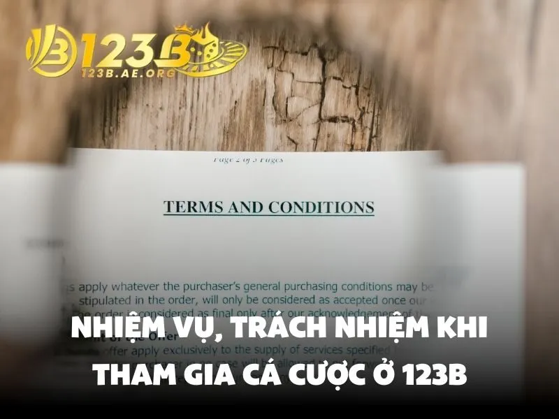 Nhiệm vụ, trách nhiệm khi tham gia cá cược ở 123B